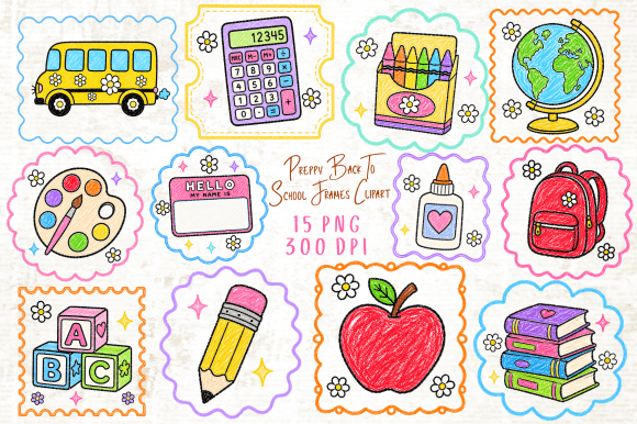 Download Preppy Back to School Frames Clipart PNG - Frame Collection