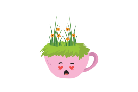 Download Spring Kawaii Cute  Flowers with Cups - Spring Collection