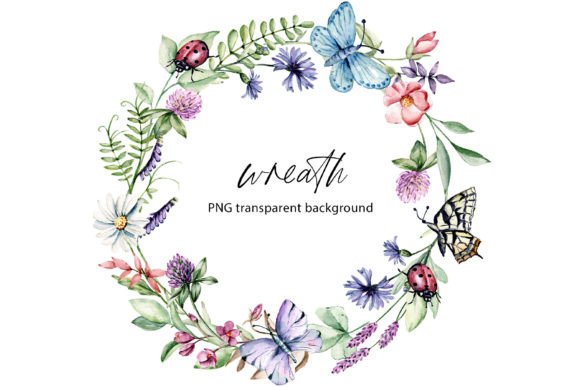 Download Watercolor Flower Wreath Frame, Png. - Frame Collection