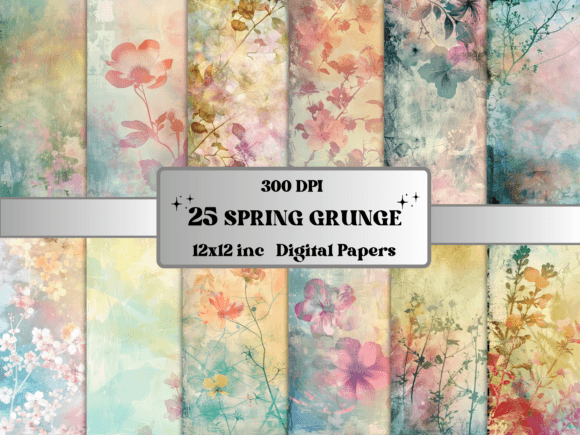 Download Spring Grunge Floral Background Paper - Spring Collection