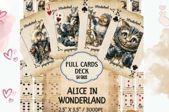 Download Alice in Wonderland Playing Cards Deck - Alice in wonderland Collection