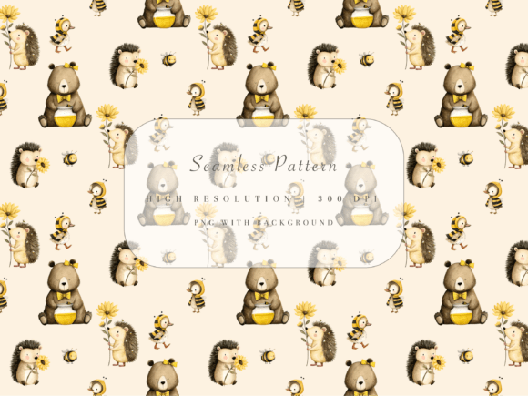 Download Woodland Bee Seamless Pattern - Premium Resources