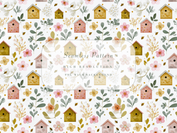 Download Bee House Seamless Pattern - Premium Resources