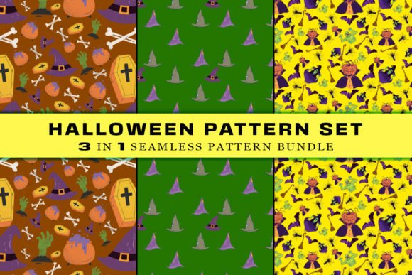 Download Happy Halloween Seamless Pattern Set - Happy halloween Collection