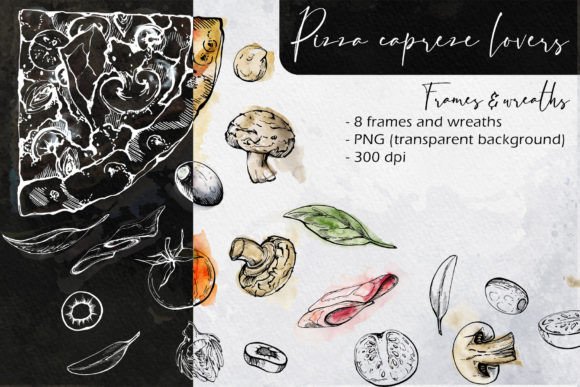 Download Pizza Caprese Lovers: Frames and Wreaths - Frame Collection